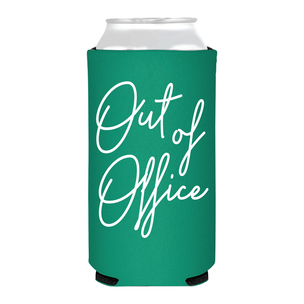 Out Of Office Teal Summer Slim Can Cooler- Summer