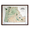 Pacific Northwest 3D Raised Relief Map - No Frame