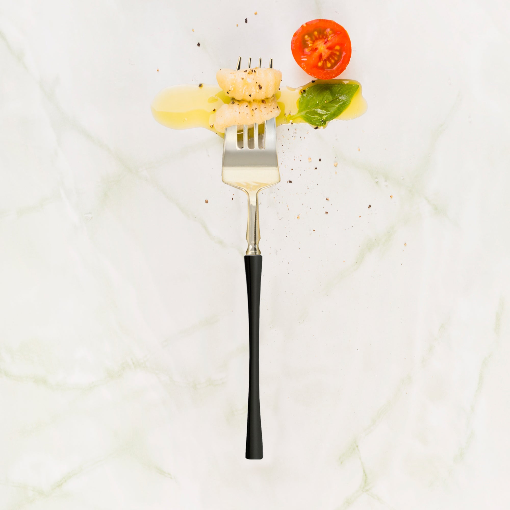 Gold with Black Handle Moderno Disposable Plastic Dinner Forks