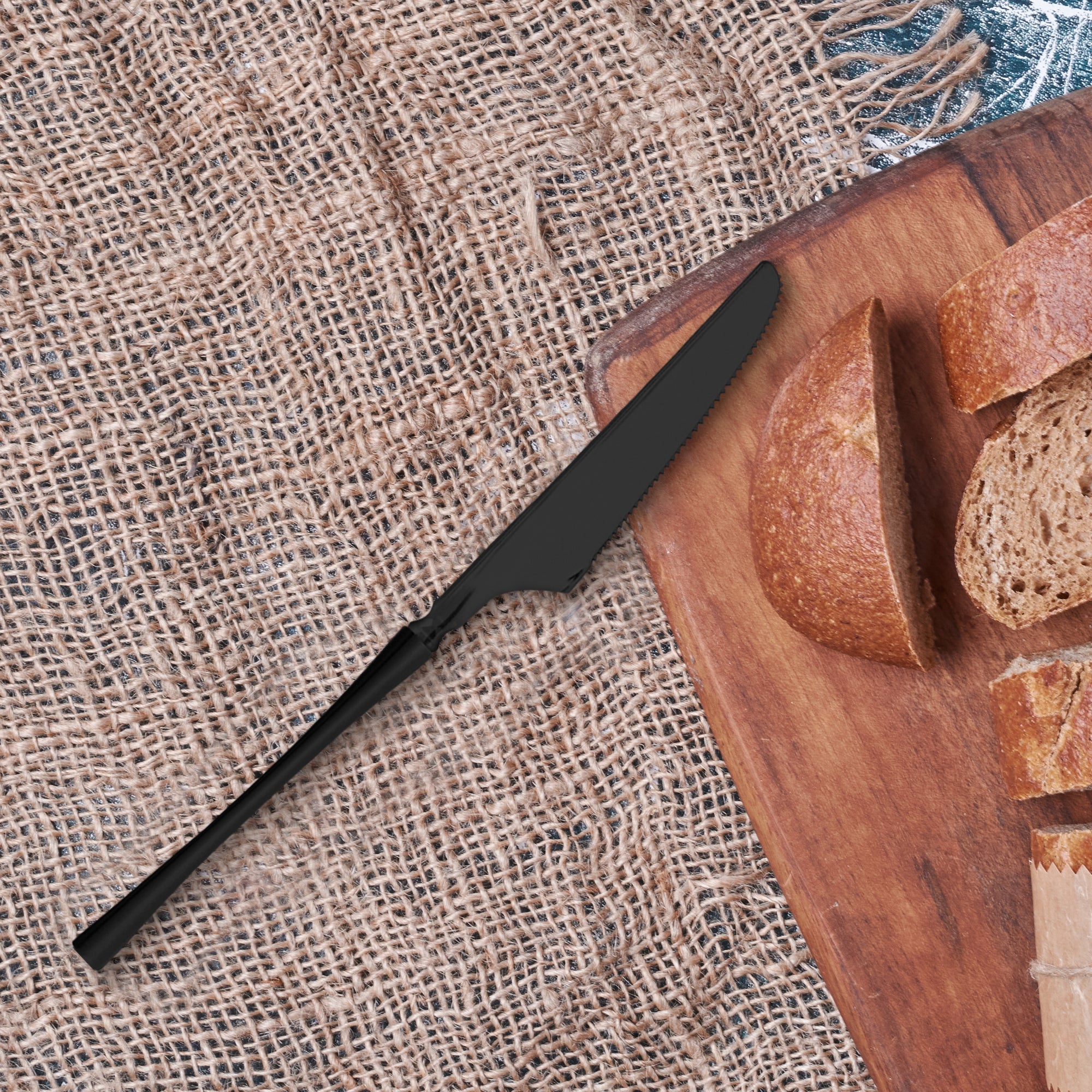 Solid Black Moderno Disposable Plastic Dinner Knives