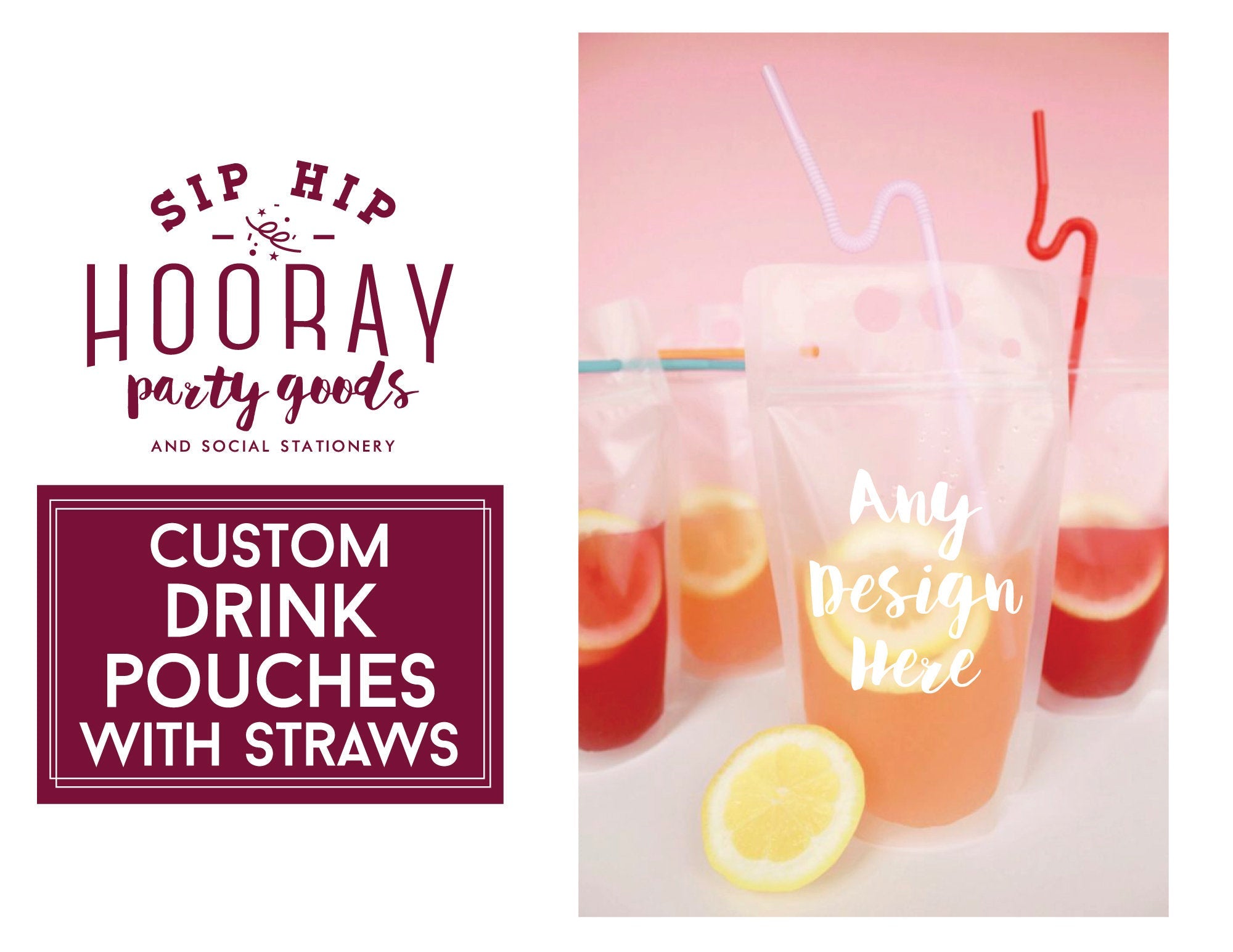 Personalized Bachelorette Party Drink Pouches