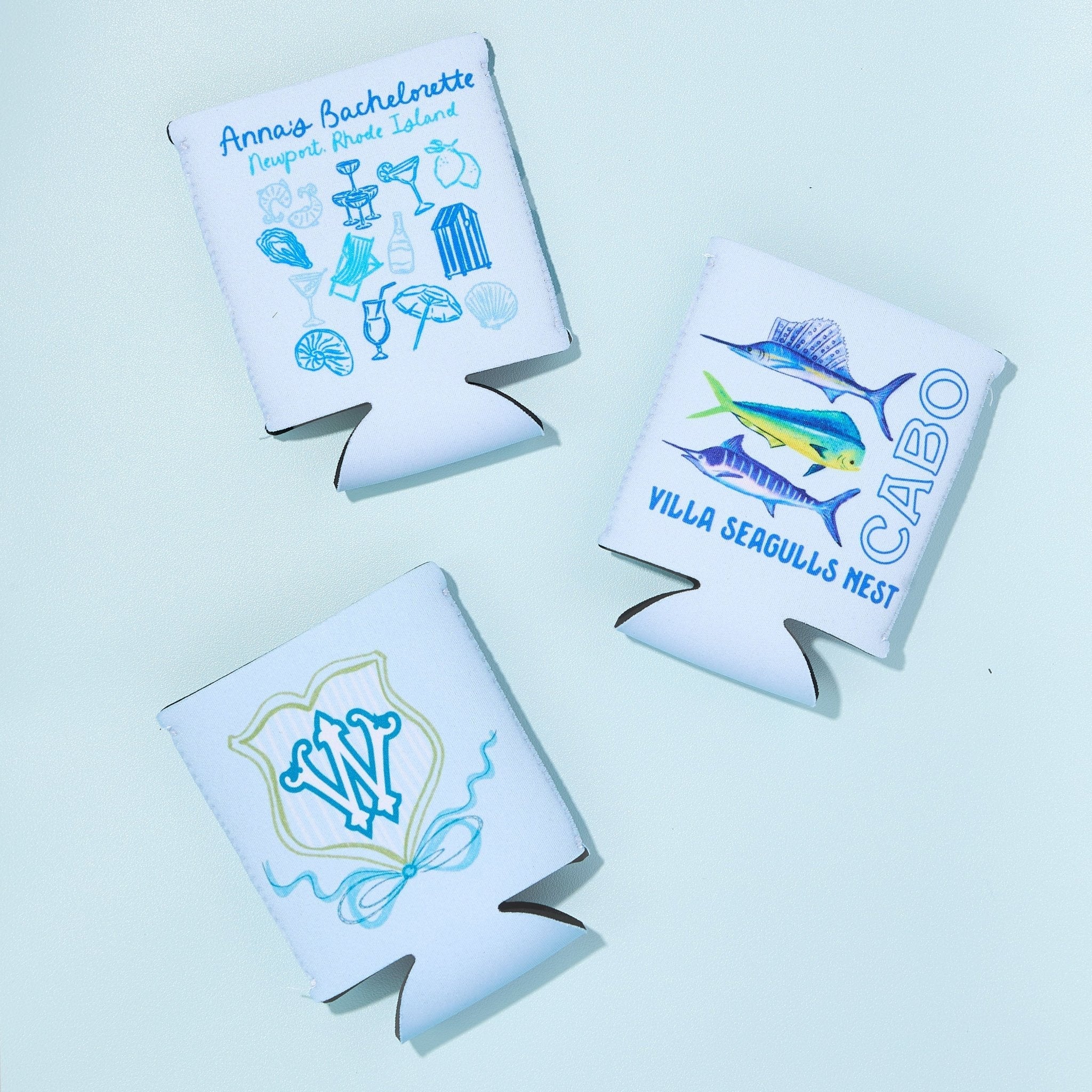 Personalized Full Color Beach Can Coolers