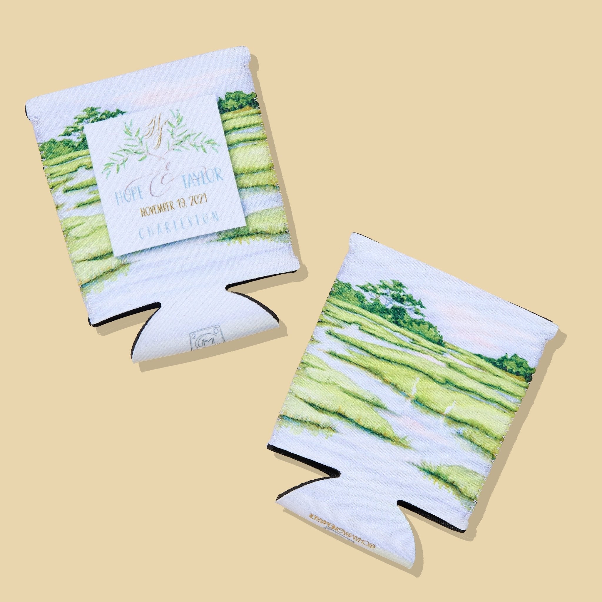 Personalized Full Color Wedding Can Coolers