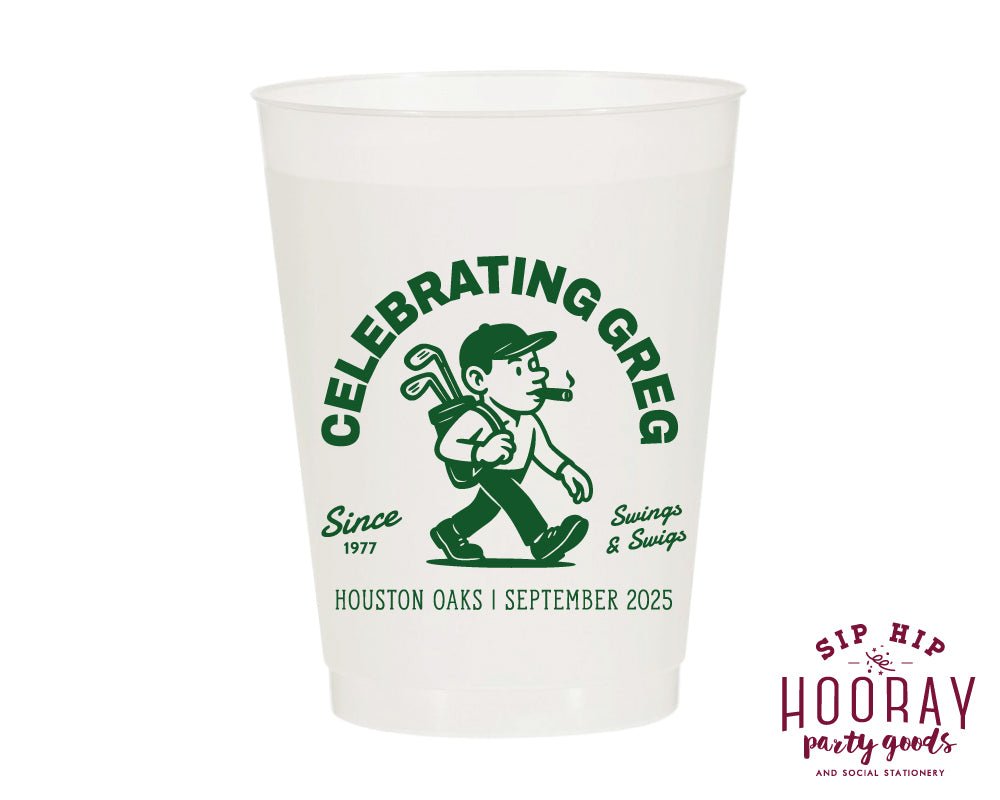 Personalized Golf Birthday Frosted Cups