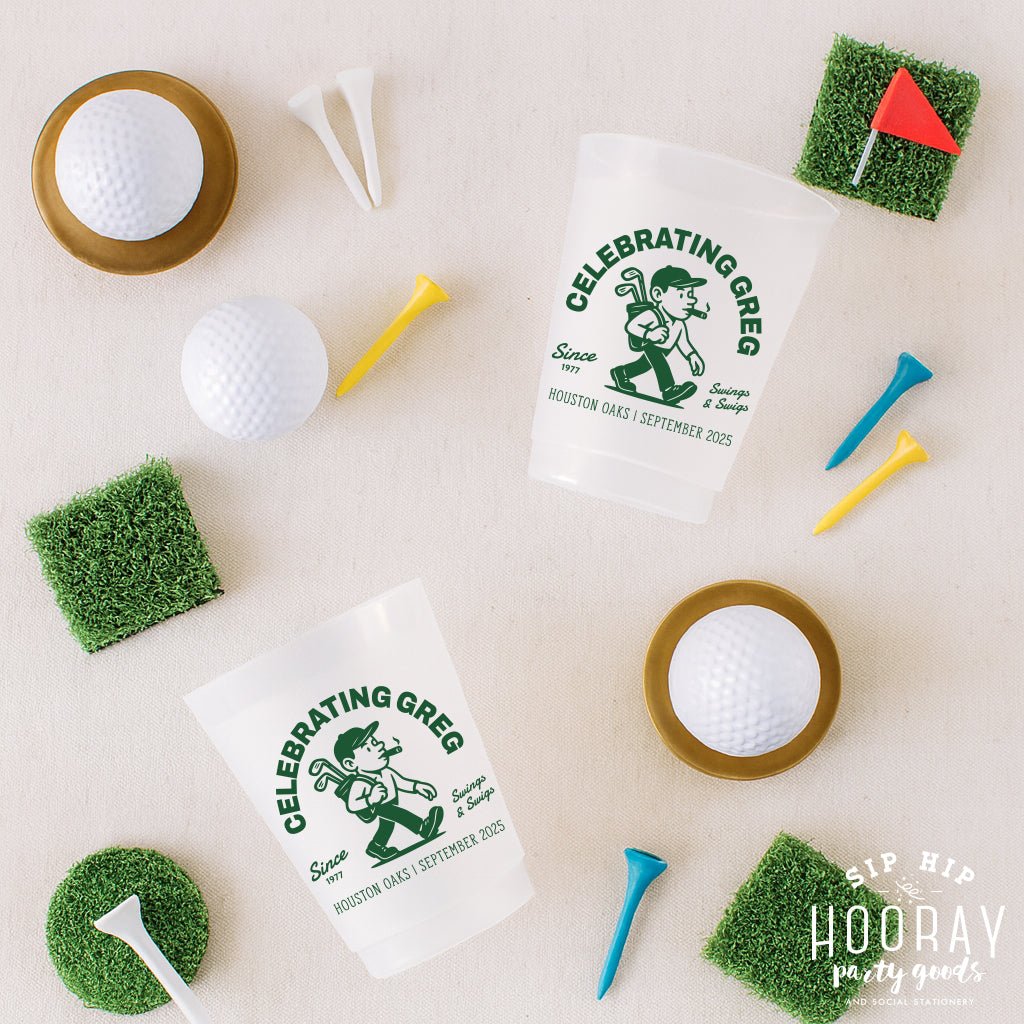 Personalized Golf Birthday Frosted Cups