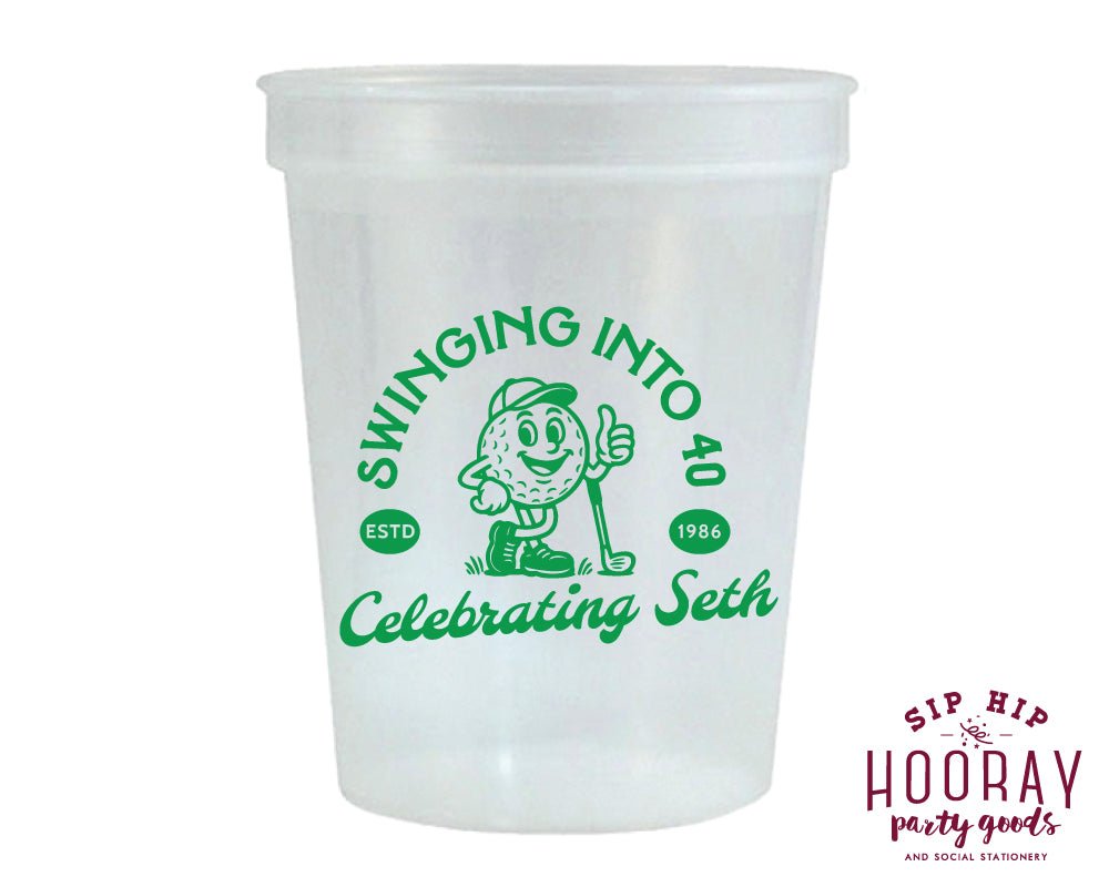Personalized Golf Birthday Stadium Cups