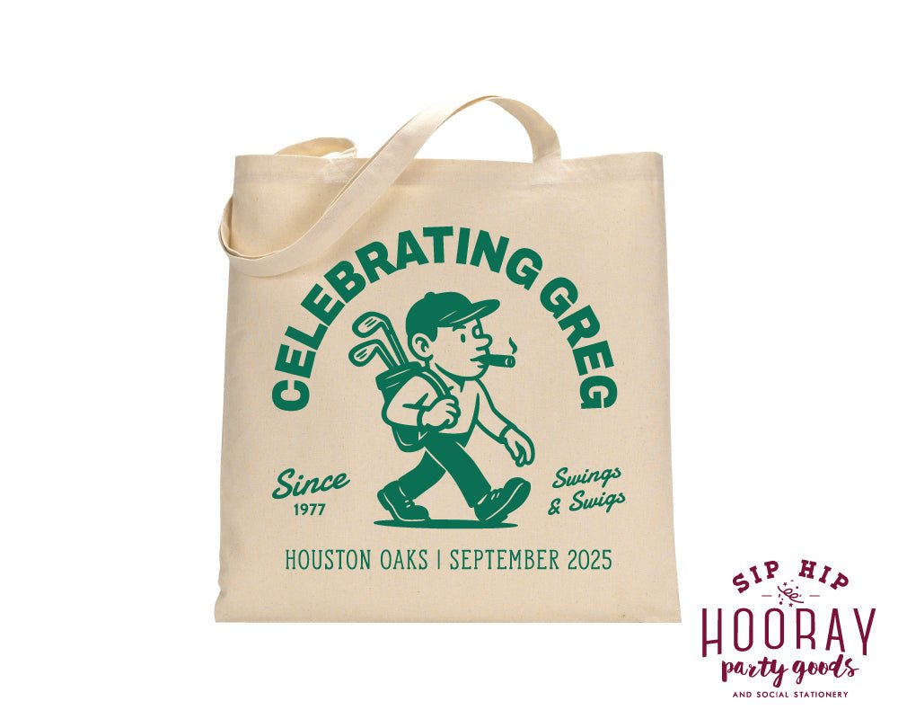 Personalized Golf Birthday Tote Welcome Bags