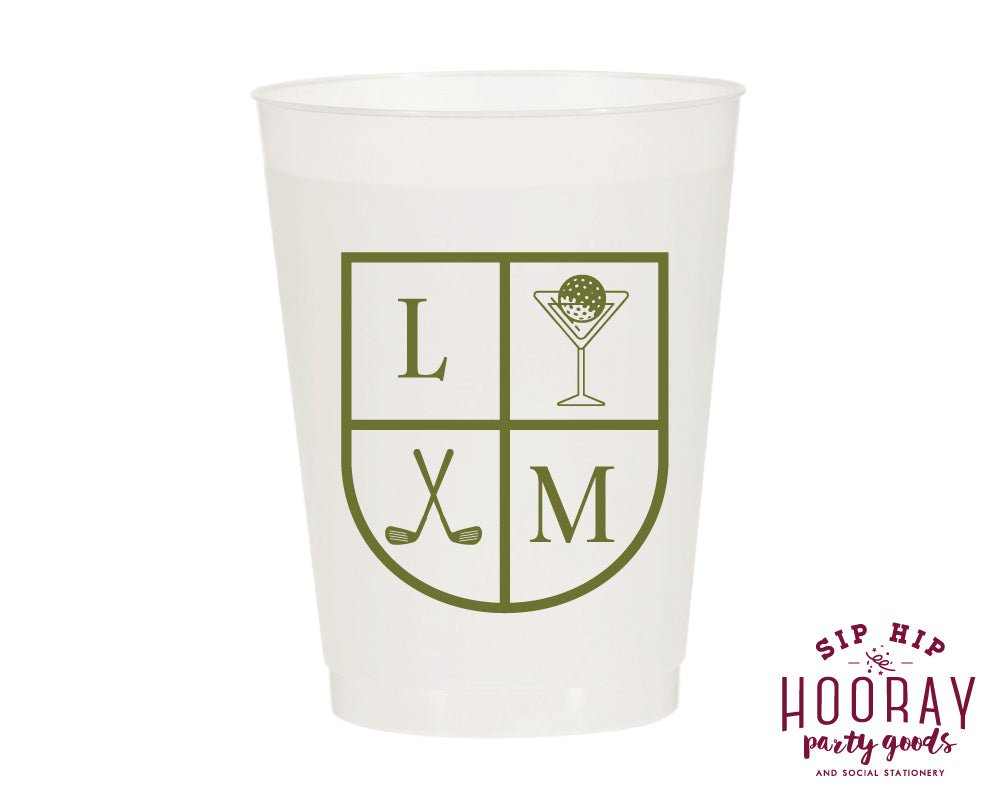 Personalized Golf Crest Frosted Cups
