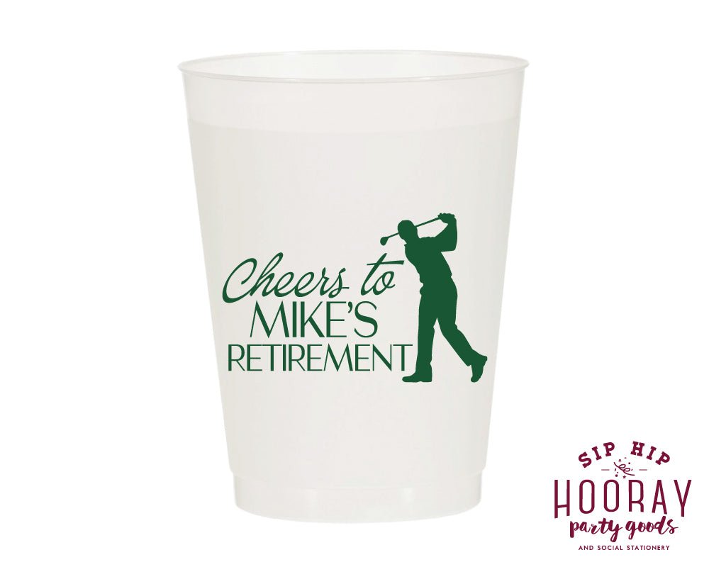 Personalized Golf Retirement Party Frosted Cups
