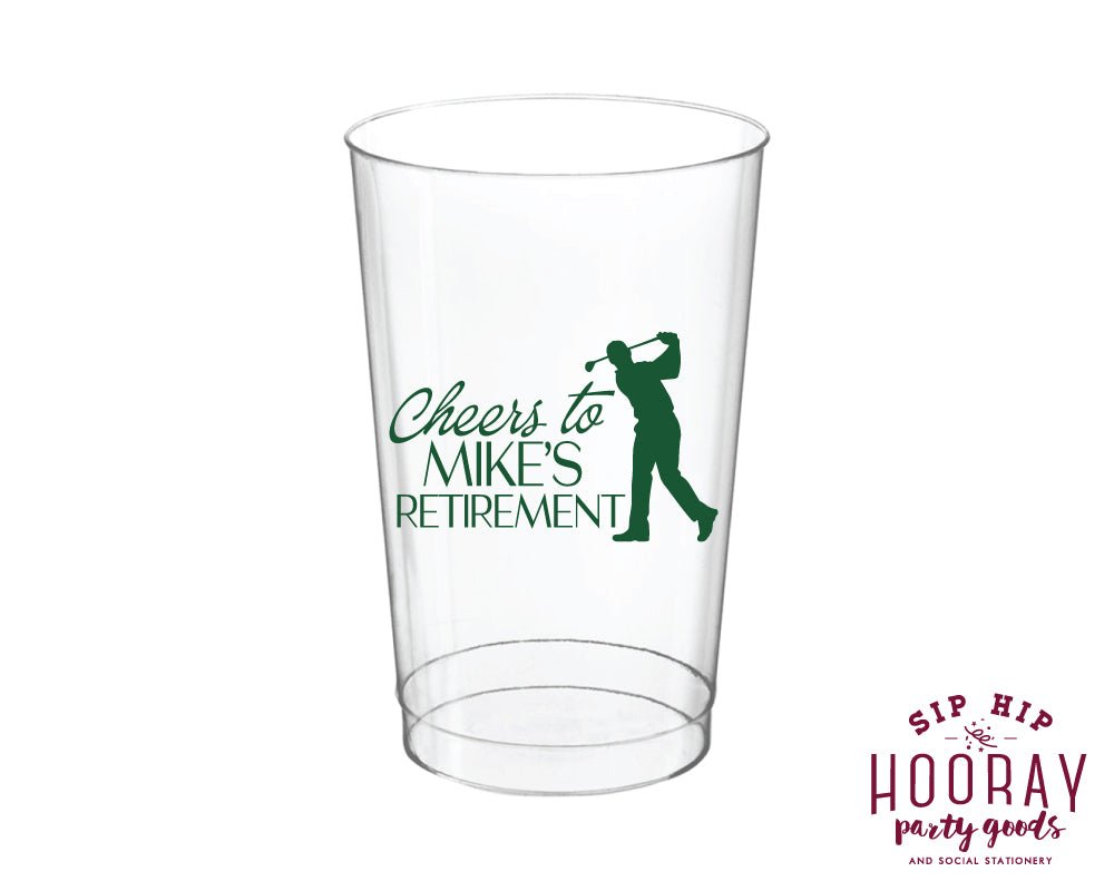 Personalized Golf Retirement Party Hard Plastic Cups