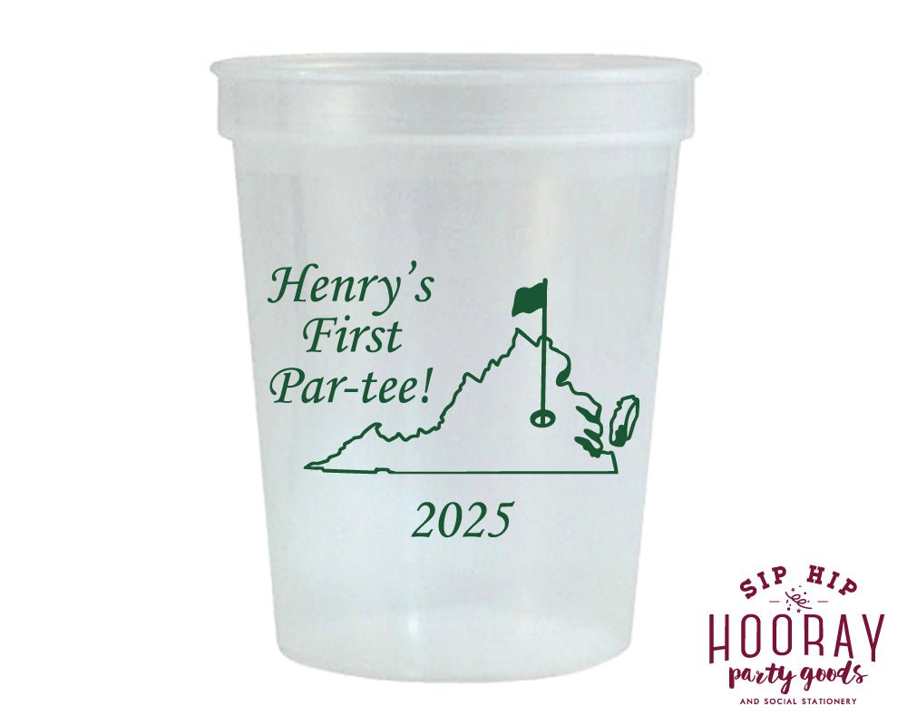 Personalized Masters Golf First Birthday Party Stadium Cups