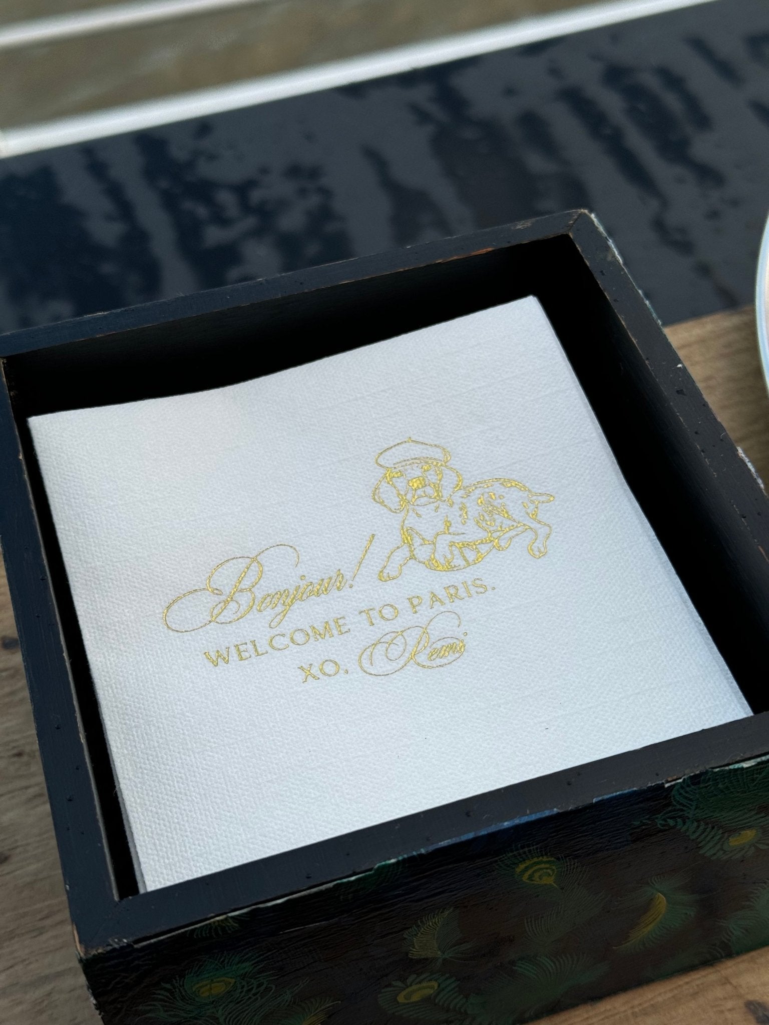 Personalized Pet Drawing Wedding Napkins
