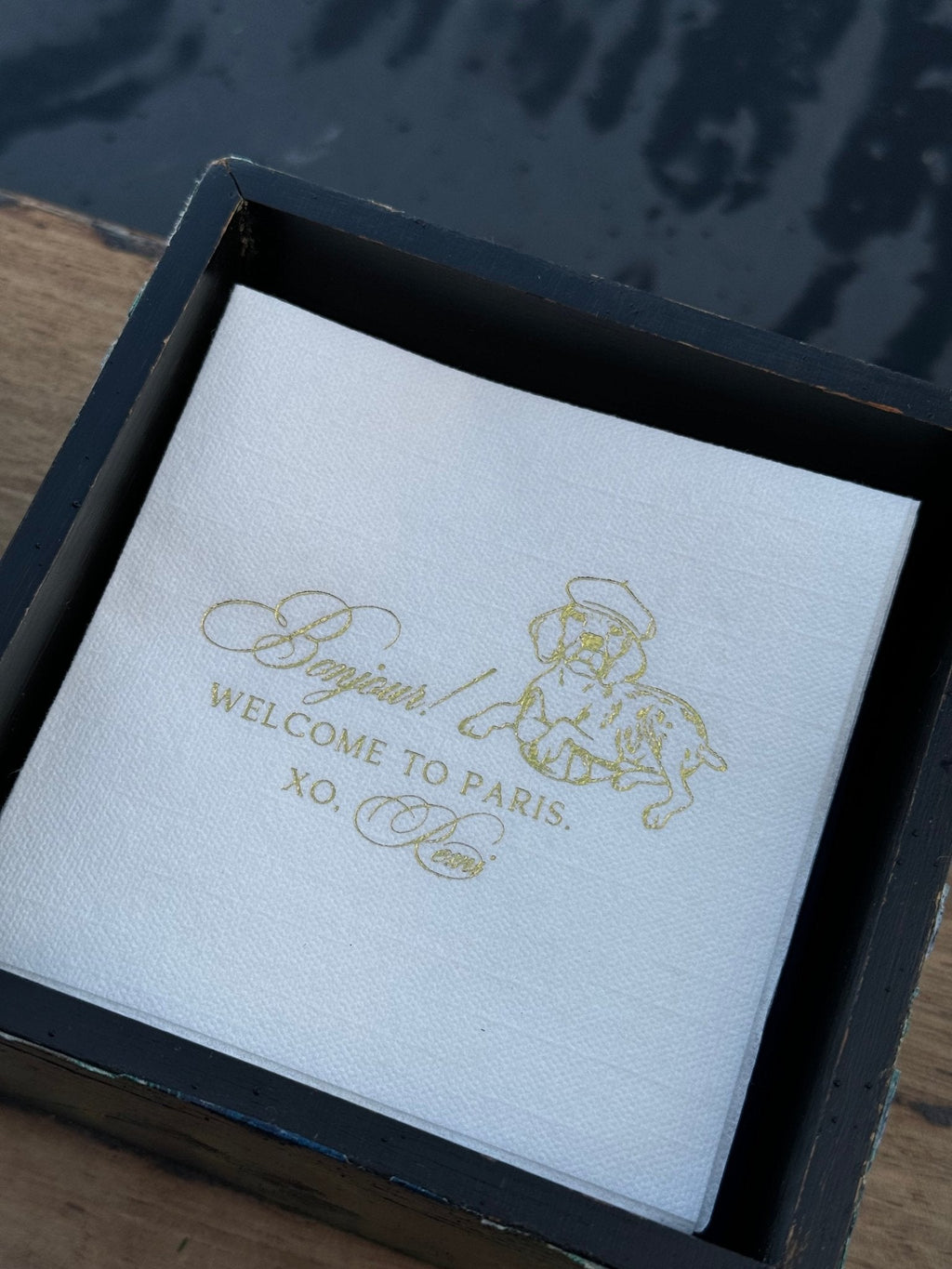 Personalized Pet Drawing Wedding Napkins