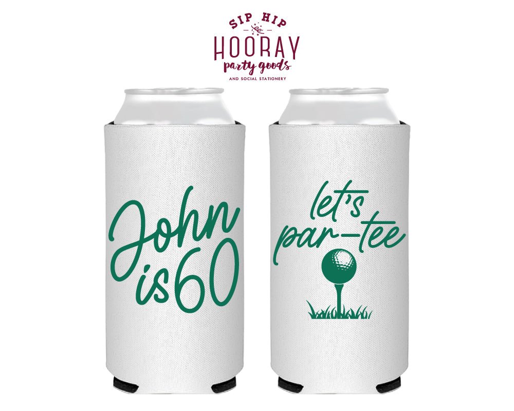 Personalized Slim Golf Party Can Coolers Let's Par Tee