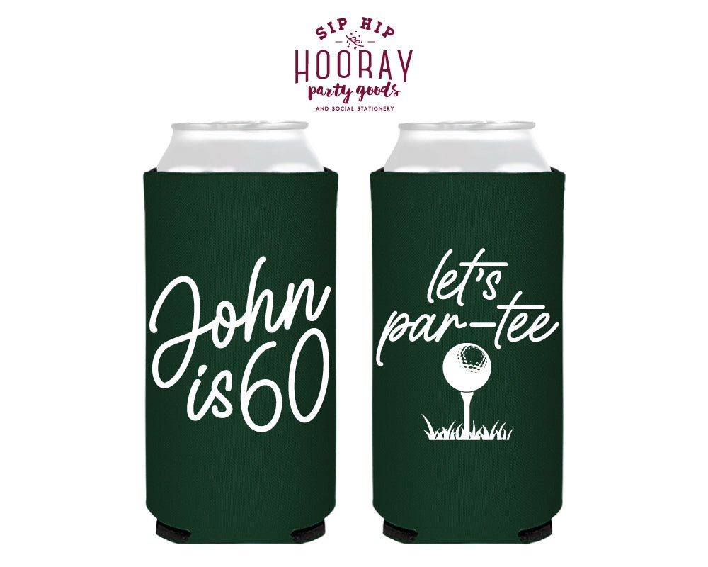 Personalized Slim Golf Party Can Coolers Let's Par Tee