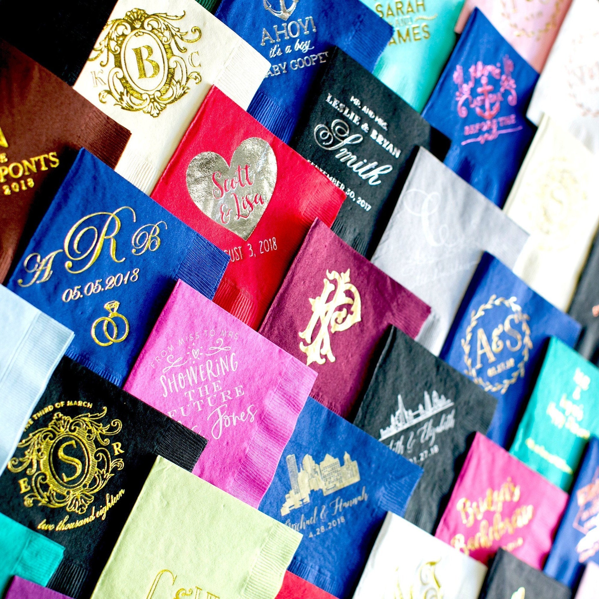 Personalized Wedding Cocktail Napkins