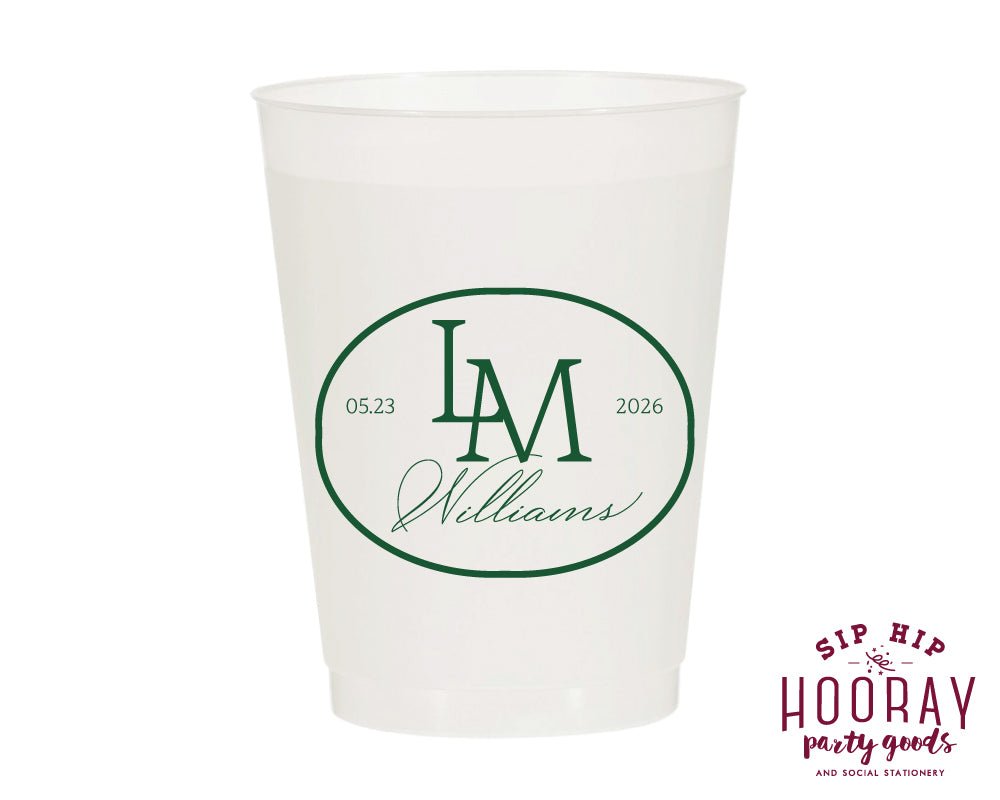 Personalized Wedding Golf Monogram Frosted Cups