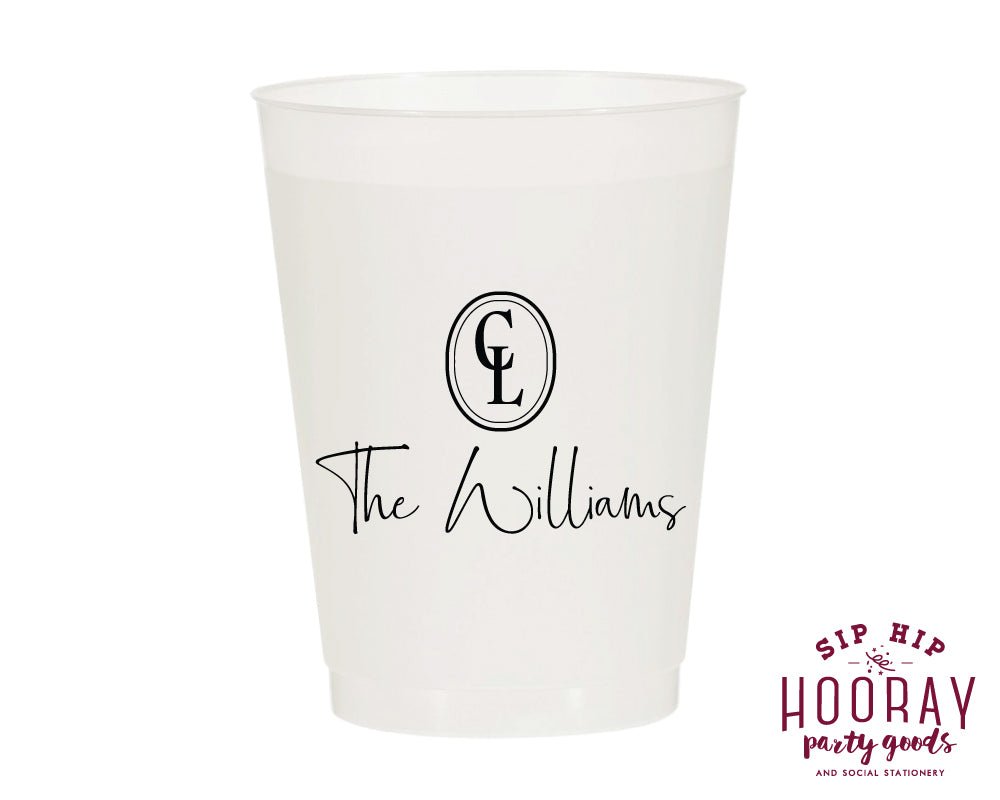 Personalized Wedding Golf Monogram Frosted Cups