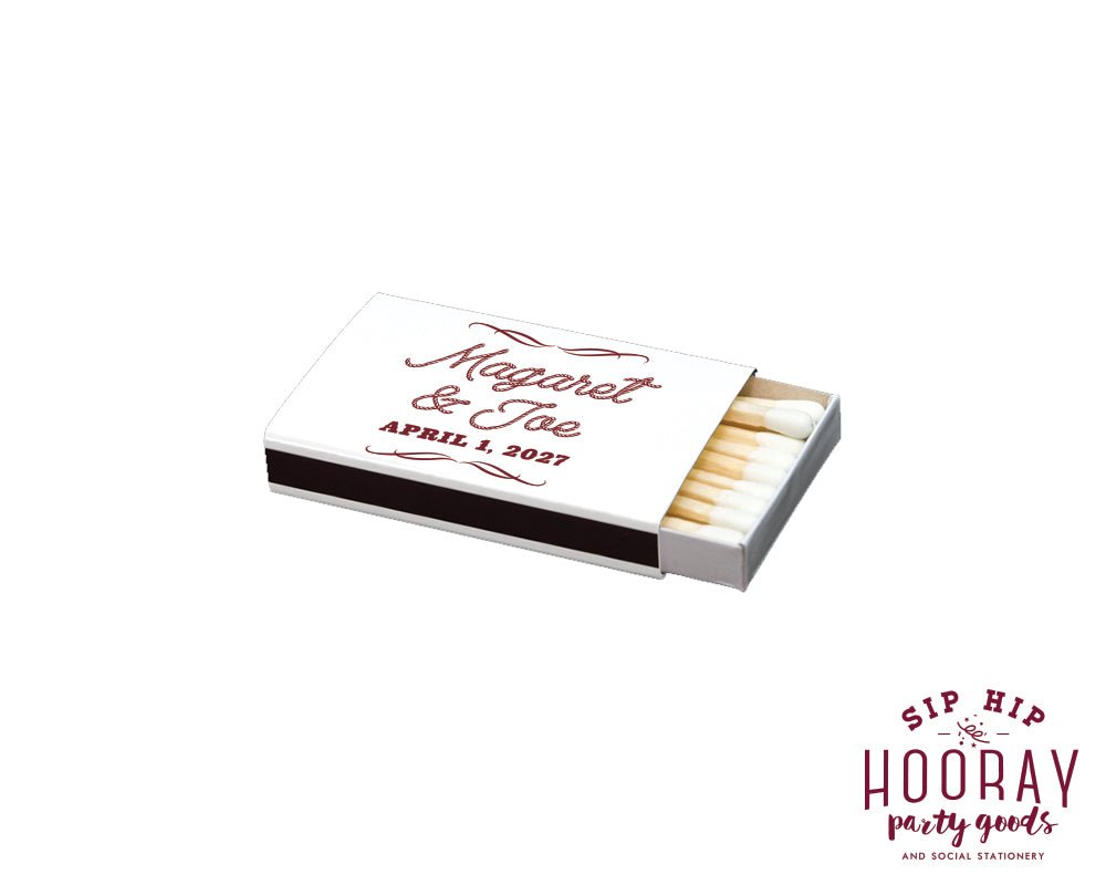 Personalized Western Wedding Matchboxes
