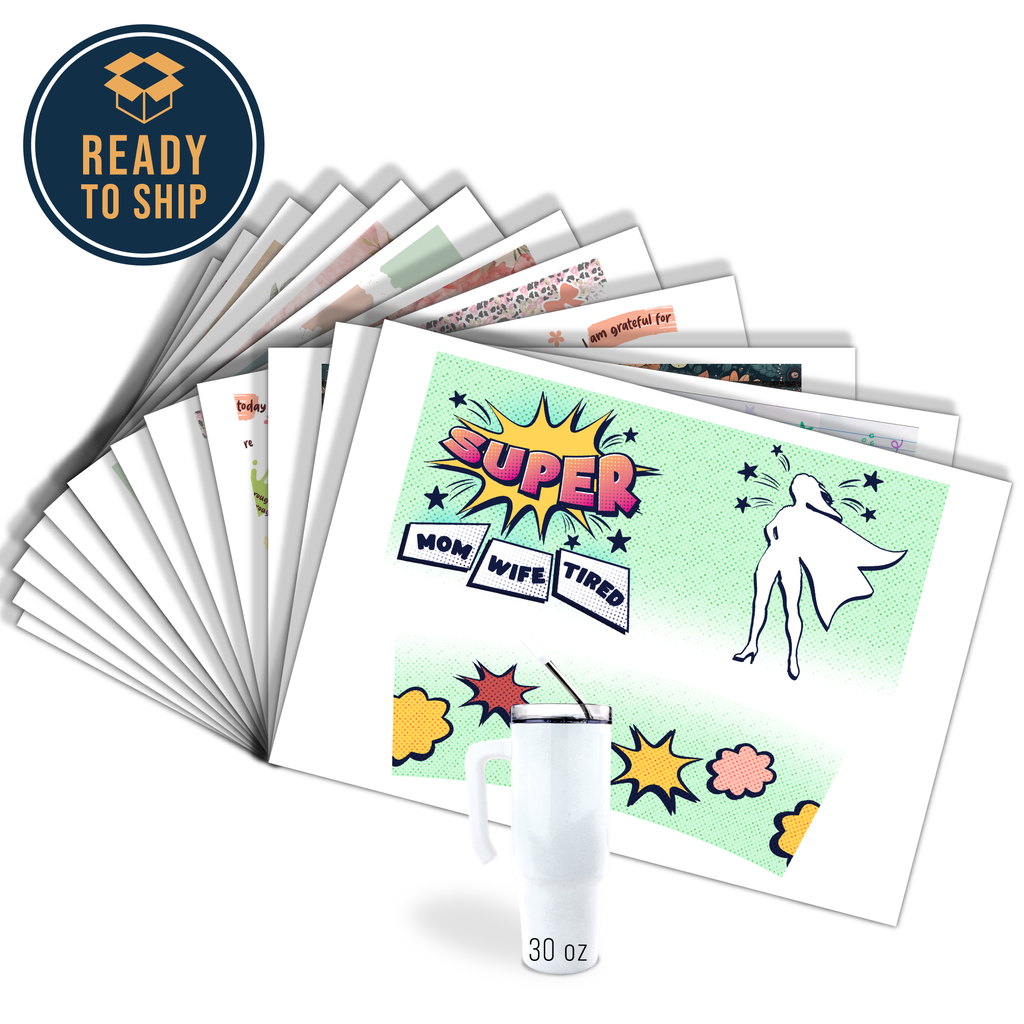 Assorted Ready to Press Sublimation Tumbler Prints (12 Pack) - Mother's Day 2025