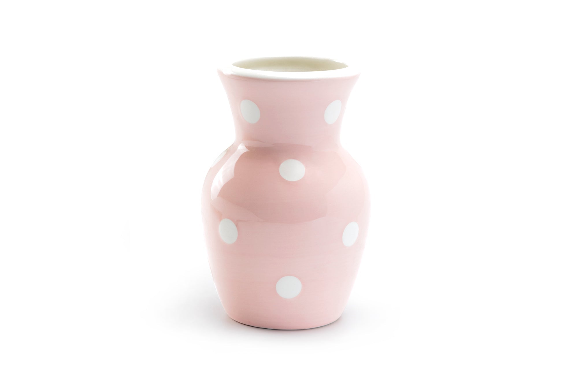 Polka Dots Vase - White on Pink