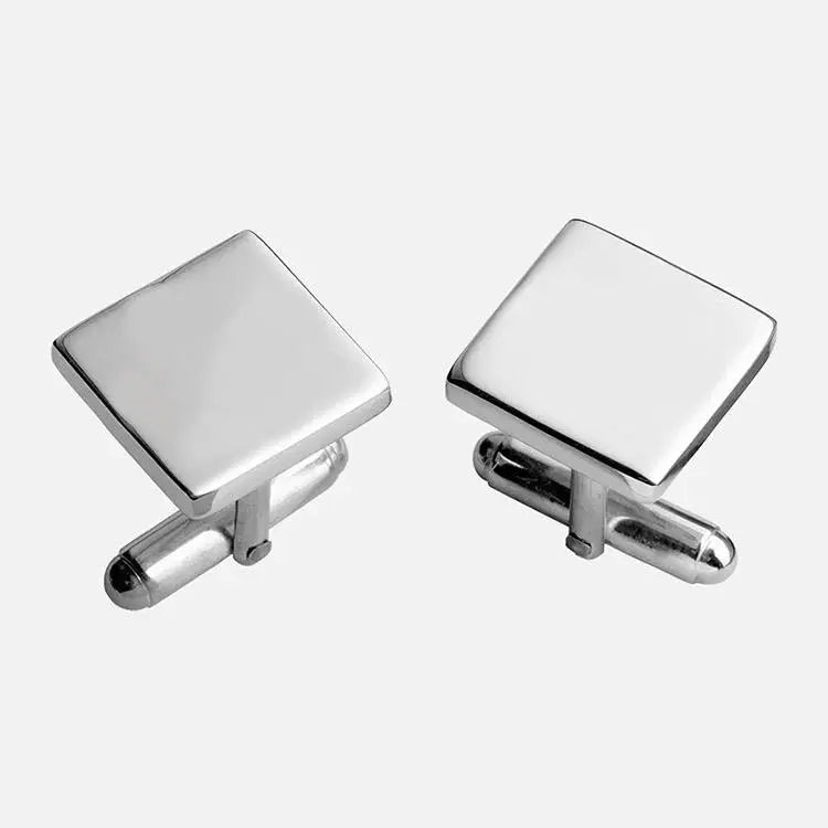 Carrs Sterling Silver Plain Square Cufflinks