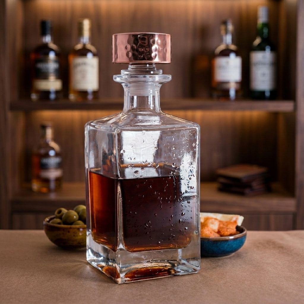 Copper Accent Whiskey Decanter in Gift Box