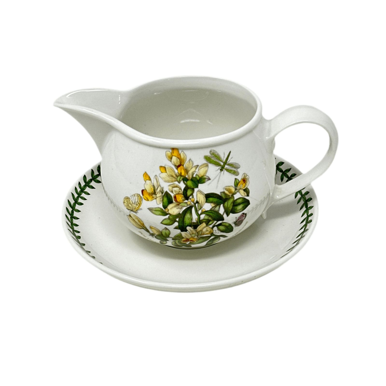 Portmeirion Botanic Garden Polygala Chamaebuxus Gravy Boat and Stand