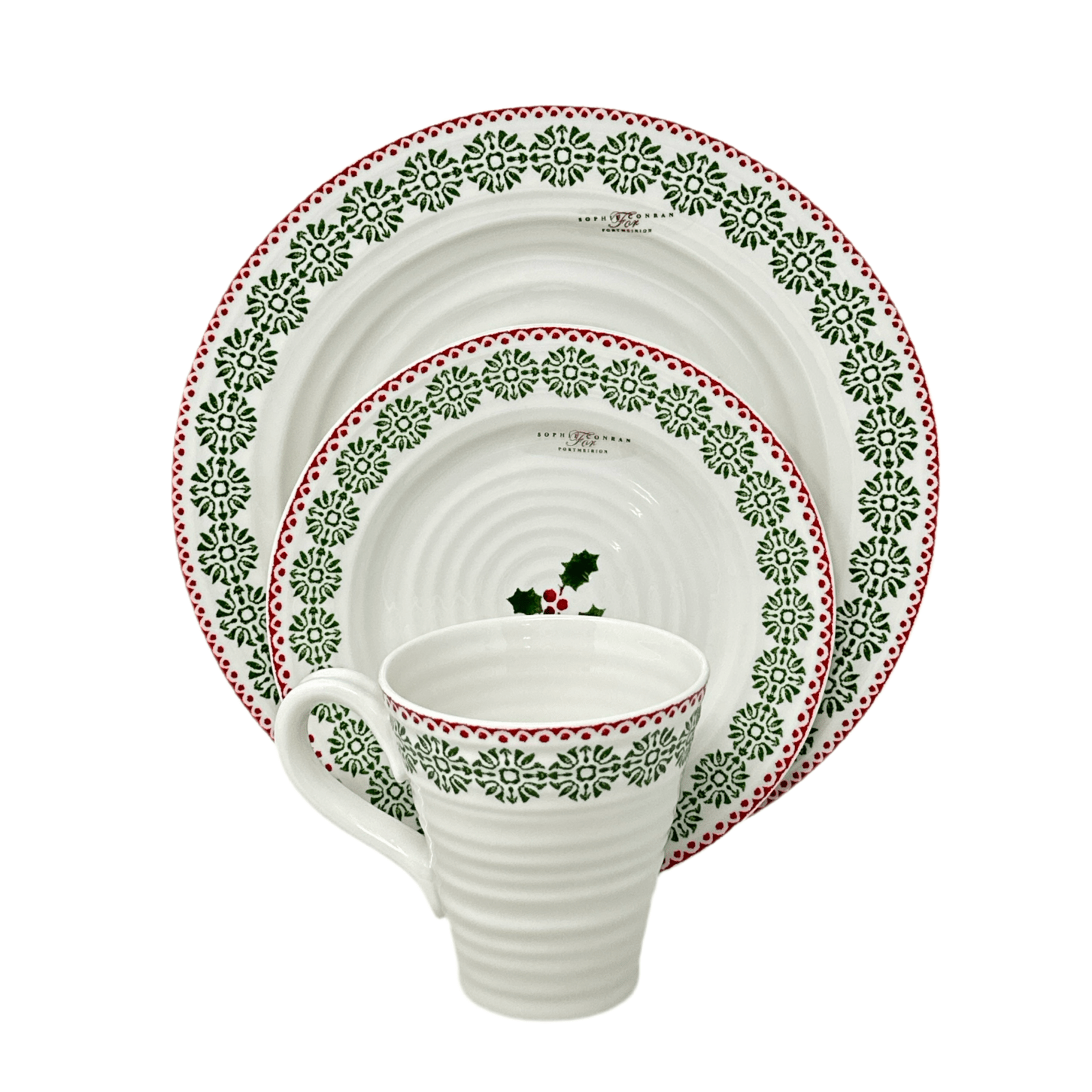 Portmeirion Sophie Conran Christmas Snow Flakes - 3 Piece Place Setting