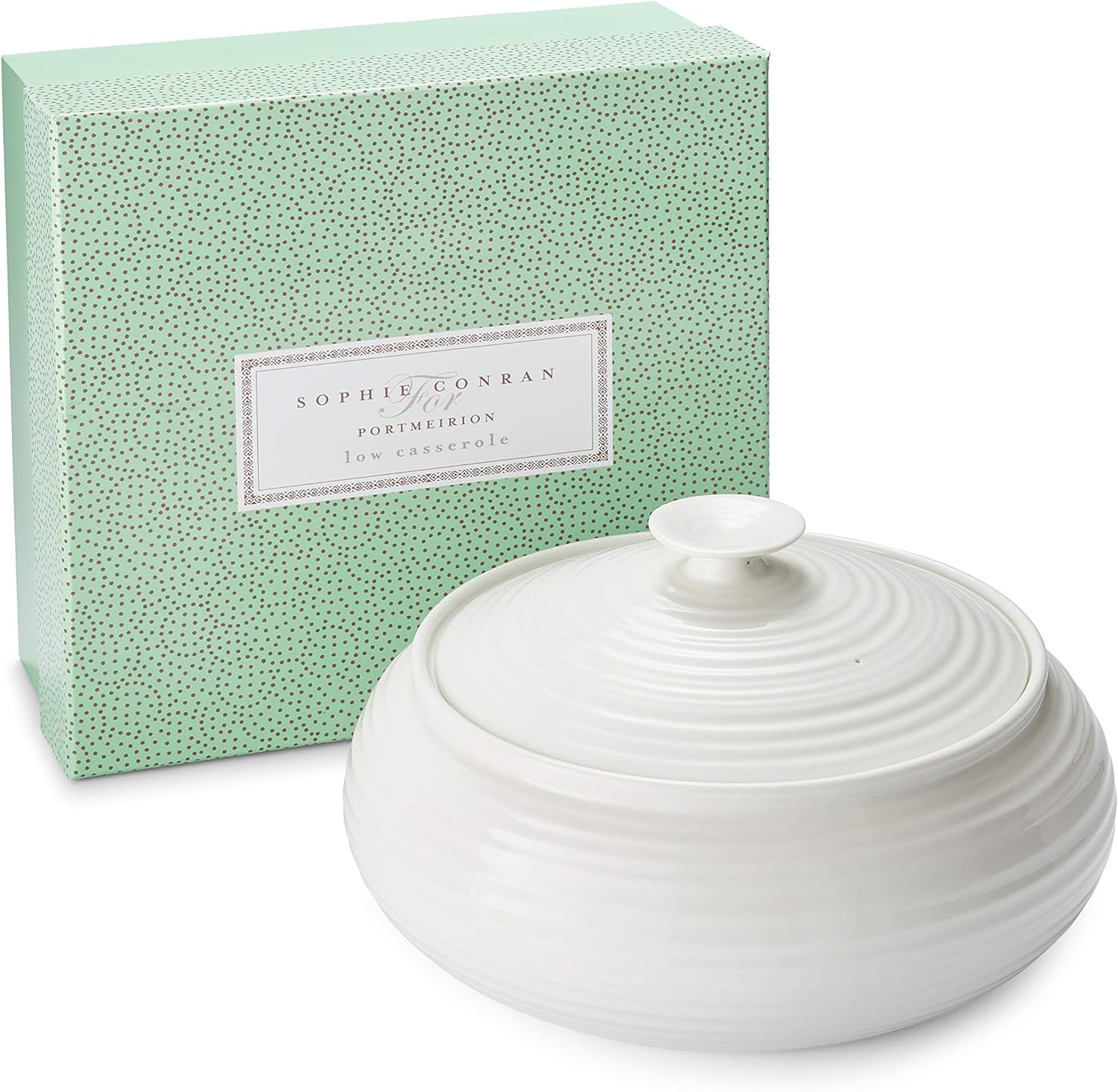 Portmeirion Sophie Conran White 3QT Covered Low Casserole
