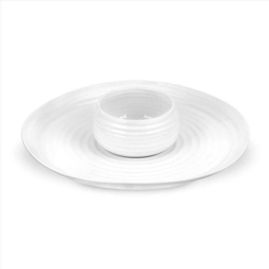 Portmeirion Sophie Conran White Dipping Dish & Platter