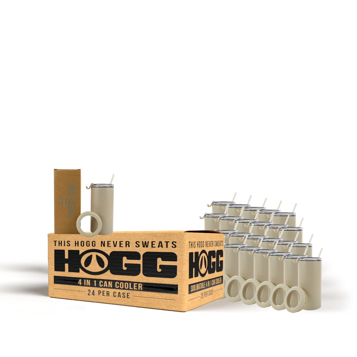 4 in 1 Powder Coated Can Cooler Case (24 Units)