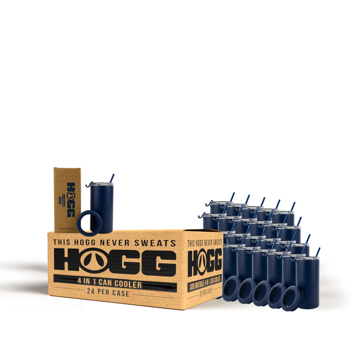 4 in 1 Powder Coated Can Cooler Case (24 Units)