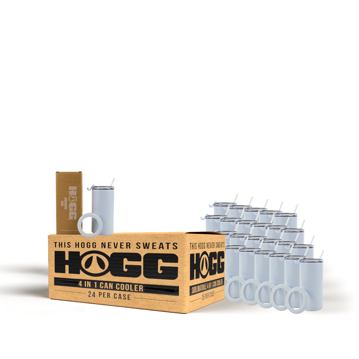 4 in 1 Powder Coated Can Cooler Case (24 Units)