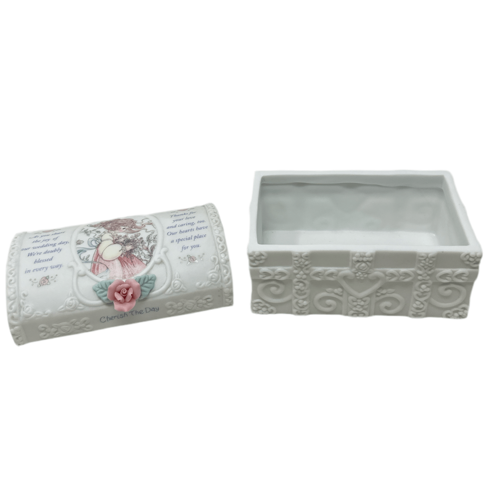 Precious Moments Pink Rose Cherish The Day Trinket Box