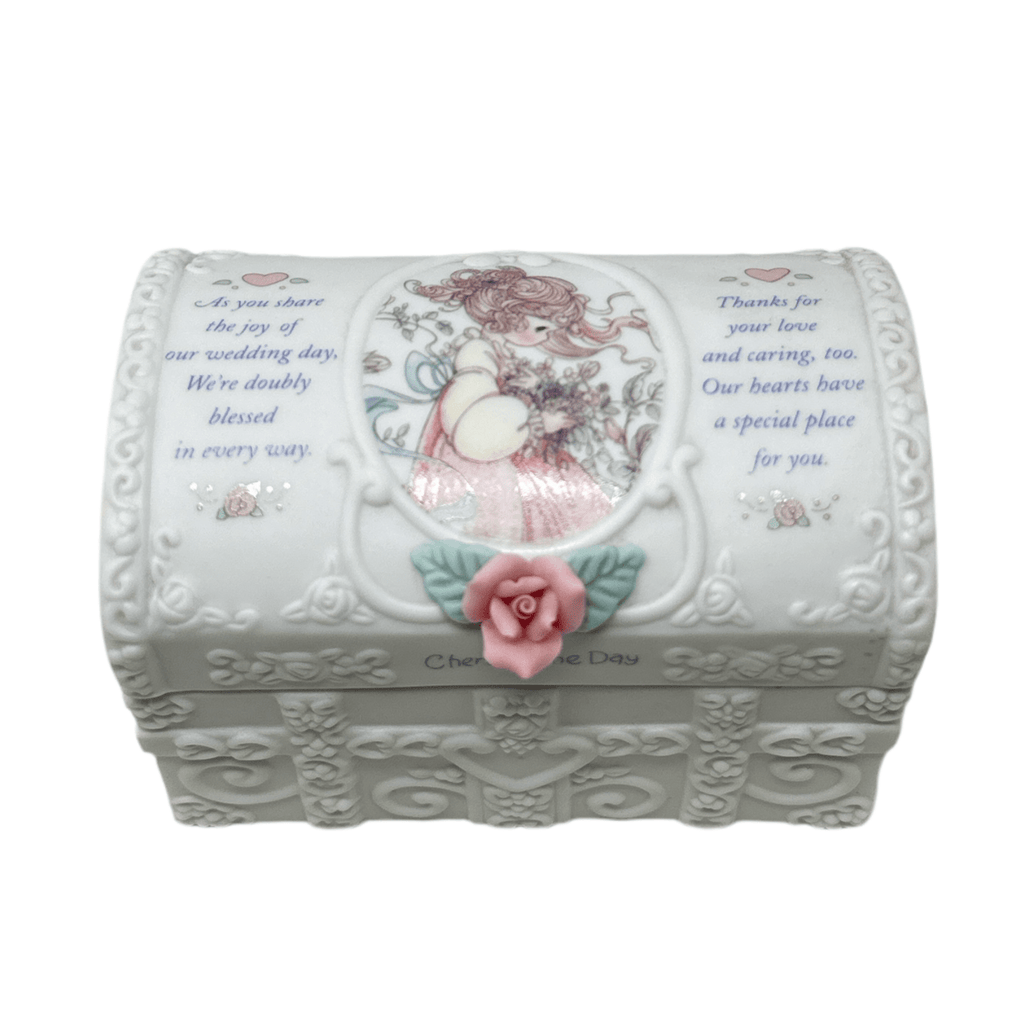 Precious Moments Pink Rose Cherish The Day Trinket Box