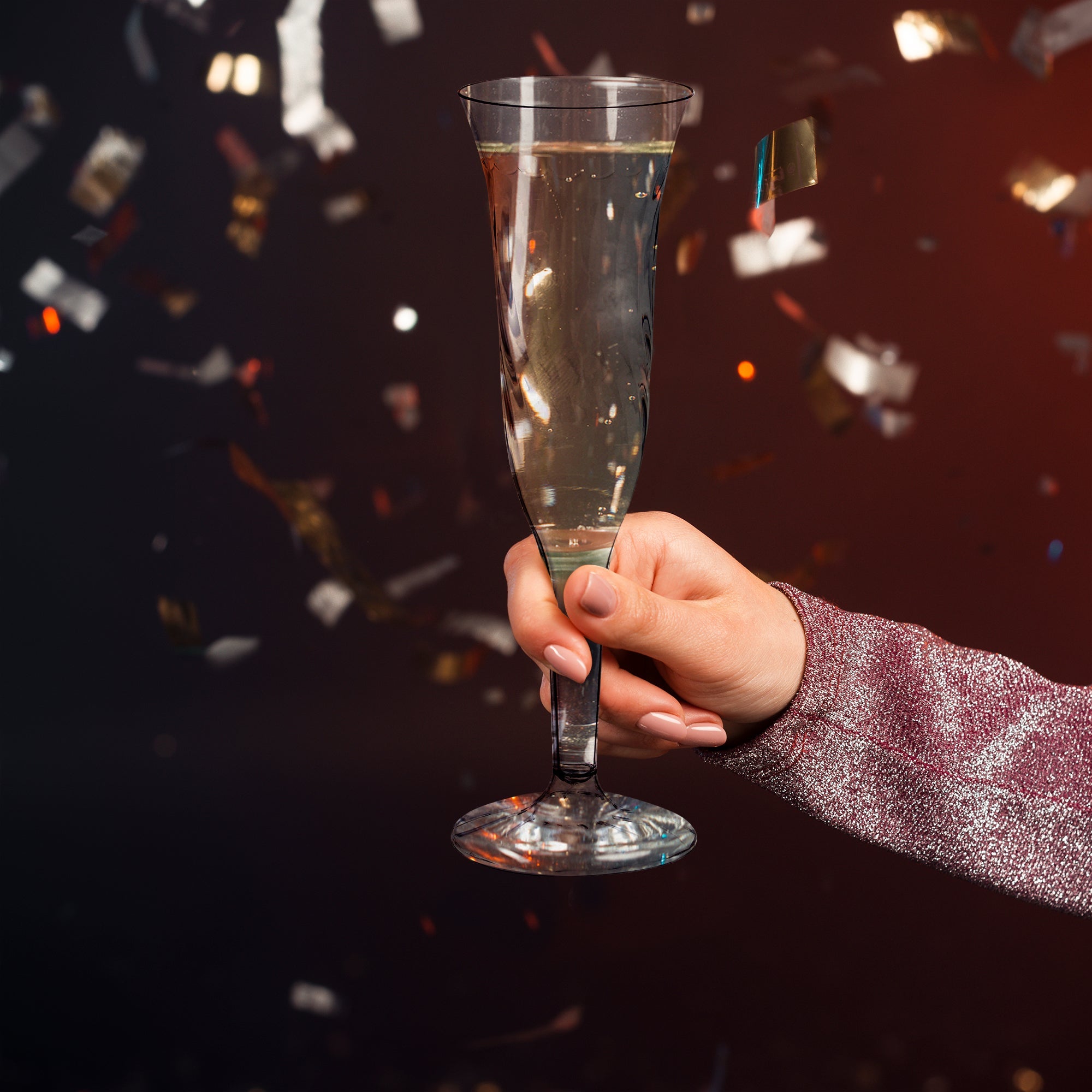 Clear Plastic Champagne Flutes (5 oz. )