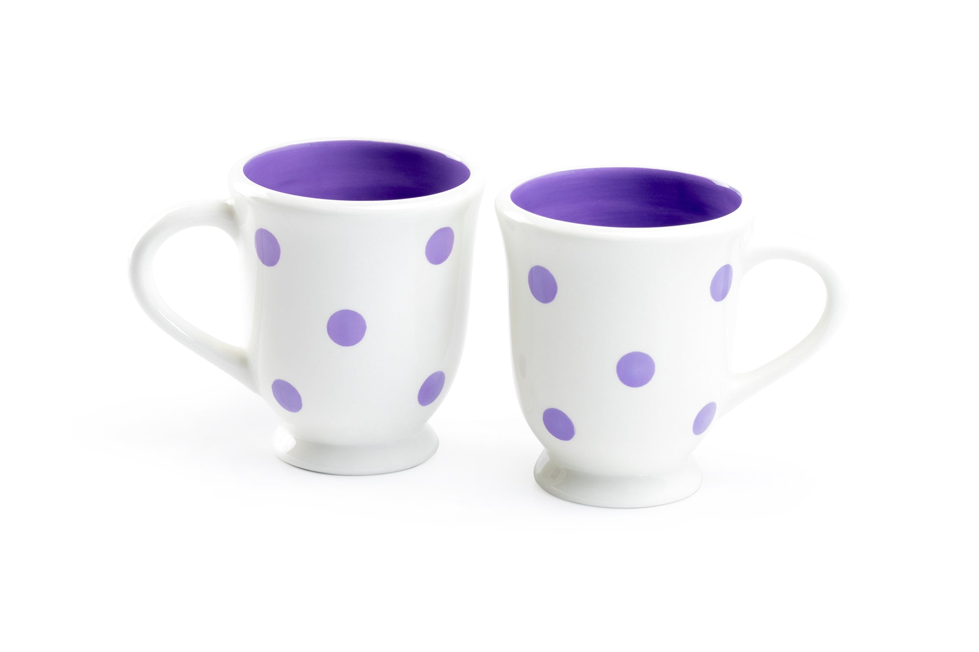 Polka Dots Mug - Lavender on White