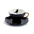 Raven Black Gold Tea Cup and Saucer - CLEARANCE
