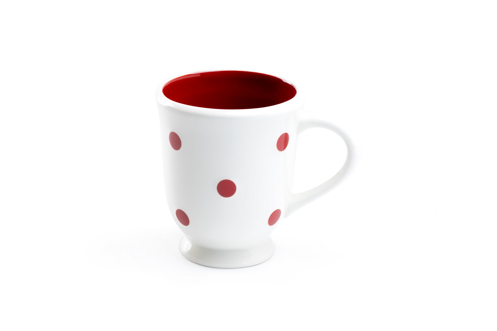 Polka Dots Mug - Red on White