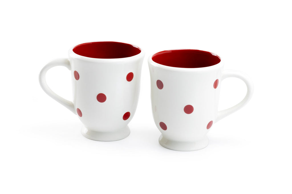 Polka Dots Mug - Red on White