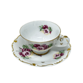 Reichenbach Vintage Pink & Purple Flower Cup & Saucer Set