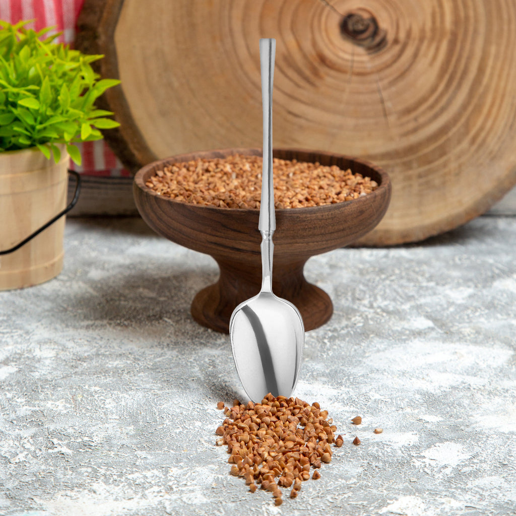 Shiny Silver Moderno Disposable Plastic Dessert Spoons