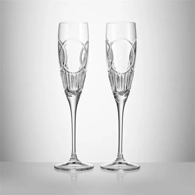 Waterford Crystal Love Wedding Vows Champagne Flutes Set of 2