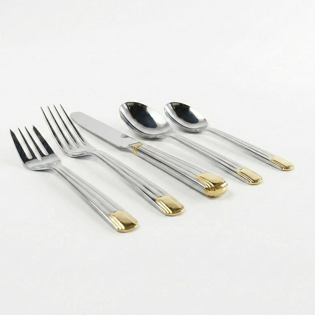 Retroneu Gold Ile De France Flatware - 5 Piece Place Setting