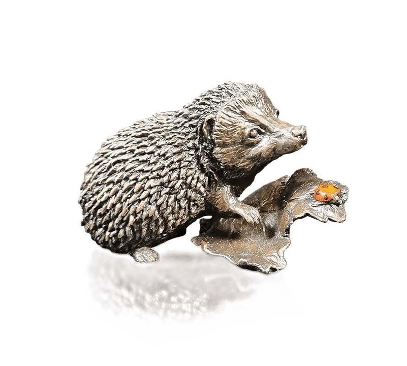 Richard Cooper Bronze Animals Collection Hedgehog with Ladybird Figurine