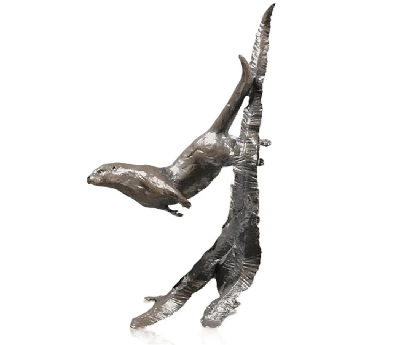 Richard Cooper Bronze Animals Collection Water Meadow Otter Figurine