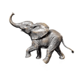 Richard Cooper Bronze Baby Elephant Running Figurine