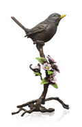 Richard Cooper Bronze Birds Collection Blackbird with Blossom Figurine