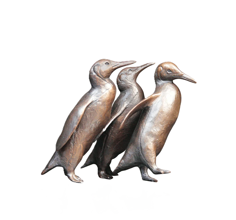 Richard Cooper Bronze Birds Collection Penguin Group Figurine